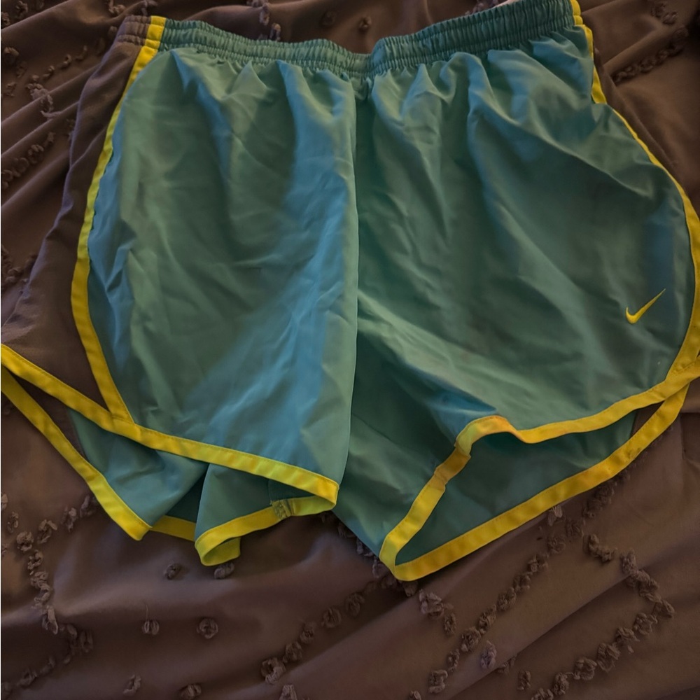 Nike Blue and Yellow Athletic Shorts Lightweight Design